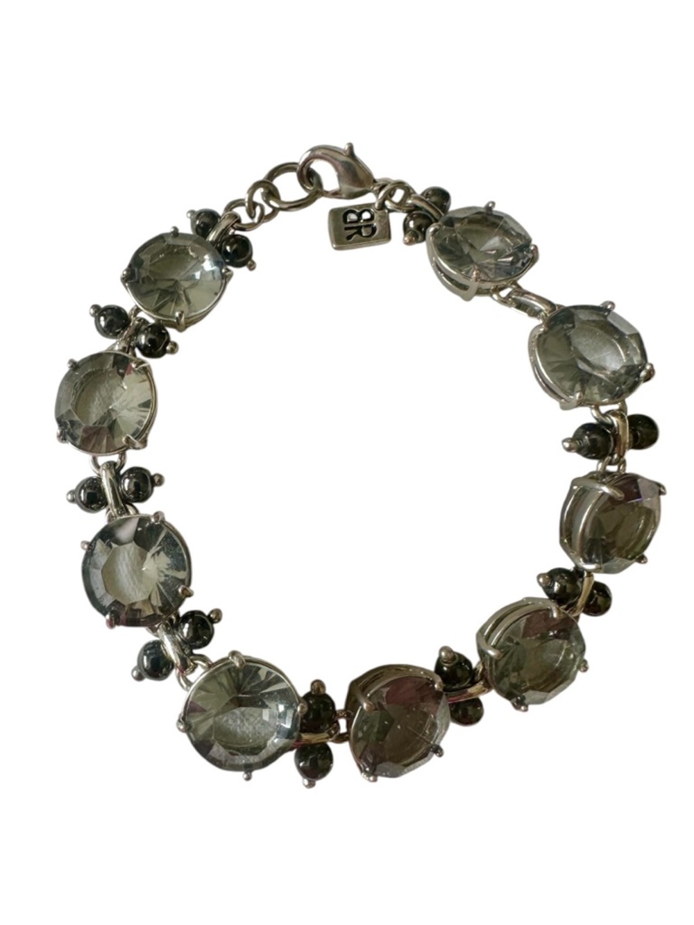 Banana Republic Silver-Tone Bracelet with Smoky Crystal Accents